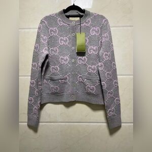 Gucci GG crew neck cardigan sweater
